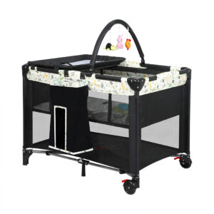 BoPeep Baby Cot Bed Crib Portable Bassinet Black